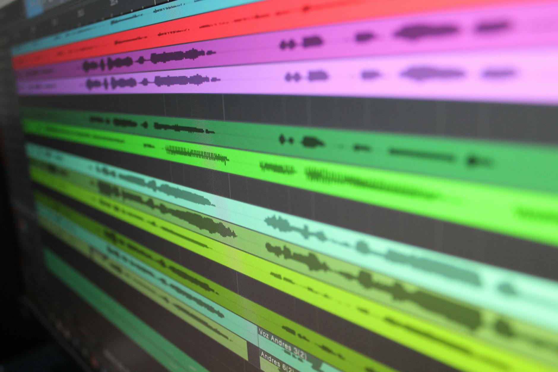 close up of sound waves on a computer screen